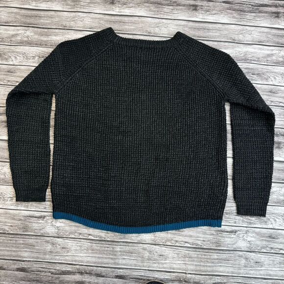 John & Jenn Womens Ribbed Long Sleeve Sweater Charcoal Grey Gray Blue S SM Small - Picture 12 of 12